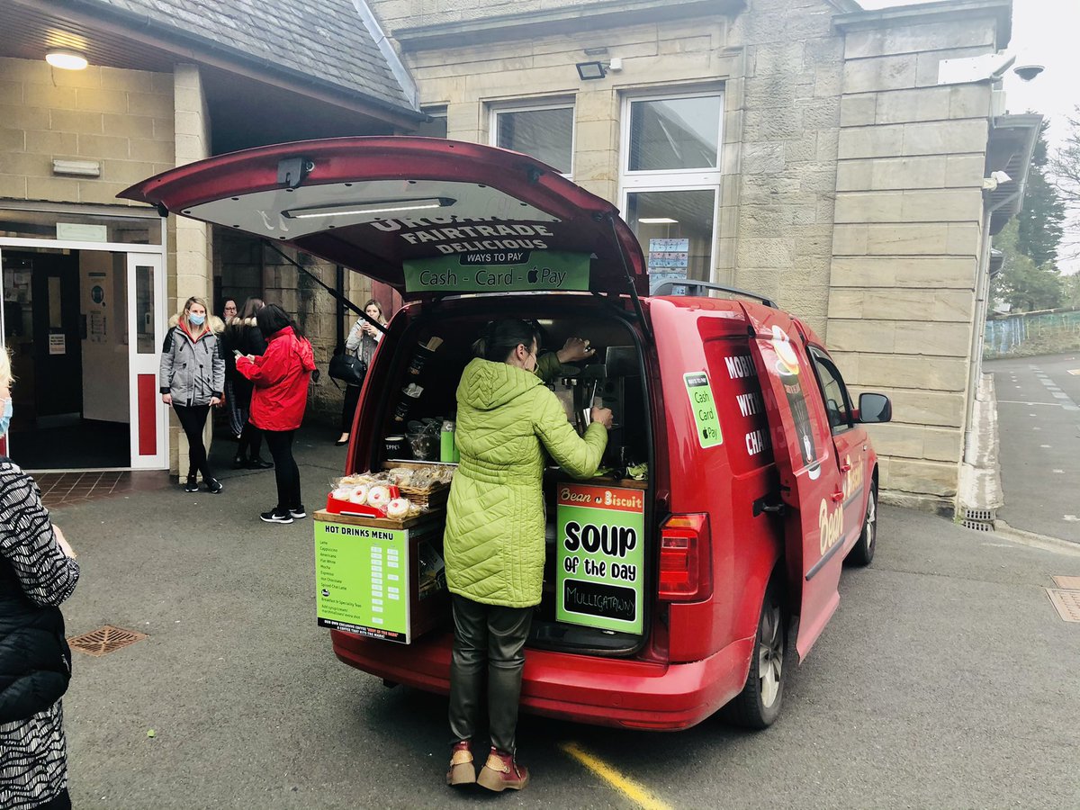 ‘Bean &amp; Biscuit’ came to school today. A treat for the staff team as a small token of appreciation for their hard work &amp; commitment to our children’s learning &amp; well-being this term. Well deserved! 🌟🥇🏆<a href="/BonessPublic/">Bo'ness Public PS</a>