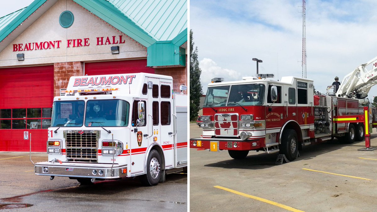 T4XBeaumont's tweet photo. Beaumont and Leduc’s Fire Services signed a Mutual Aid Agreement earlier this month, allowing each city to request fire assistance from the other when needed. 

The agreement will enhance the safety and protection of residents in both cities.  https://t.co/RbksO8WdF5

#T4X #Leduc https://t.co/9R4Bviwlce