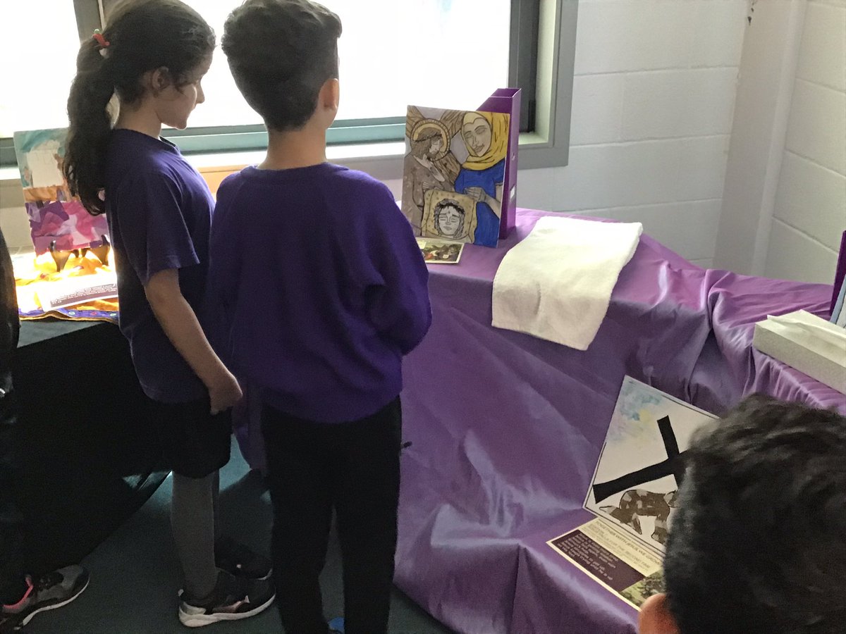 HolyFamilyL8_3L's tweet photo. We felt so peaceful and calm when visiting our prayer space today. We looked at the Stations of the Cross and reflected upon each one and how it impacts upon our lives @PrayerInSchools #Prayer #MissionStatement #TogetherWithJesus https://t.co/UmU1f9D7Pt