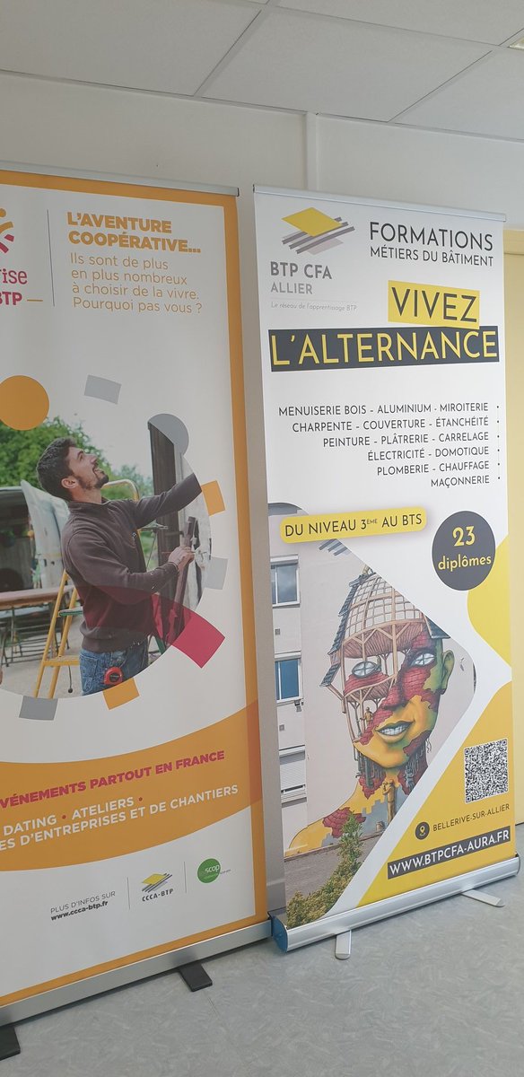 fscopbtp's tweet photo. Etape en @auvergnerhalpes pour la #semaineCoopBTP  avec @fscopbtp et @3CABTP au sein de BTP CFA de l'Allier de @BTPCFAAuRA avec un groupe de 11 BP Charpentiers. Merci à Stéphane DAMPIERRE de la #scop #BTP Artisans de l'habitat à Izeure (03)  👏 https://t.co/GZVqlBrsP6