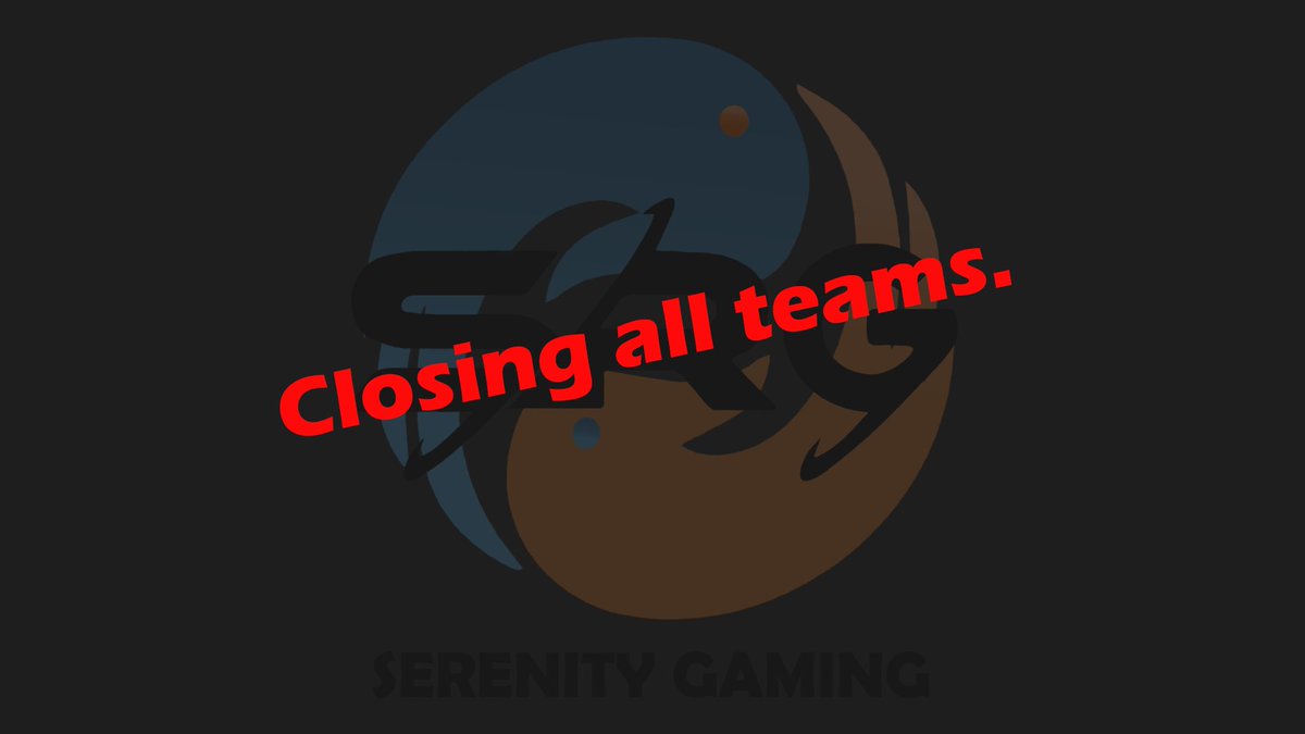 While this split is about to end, it's time to look ahead and make an announcement from Serenity Gaming. 

We would like to thank all players, coaches, and partners, who made SRG what it is today and to wish you all the best in the future 🥰

Read more: tl.gd/n_1srl139
