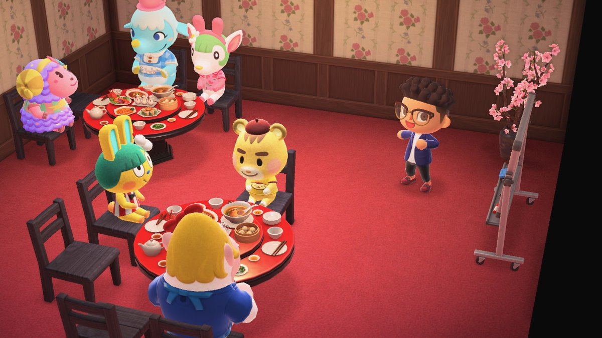 BKResRep's tweet image. Had a few special guests visiting so naturally I treated them to Dim Sum!!  #AnimalCrossing #ACNH #NintendoSwitch