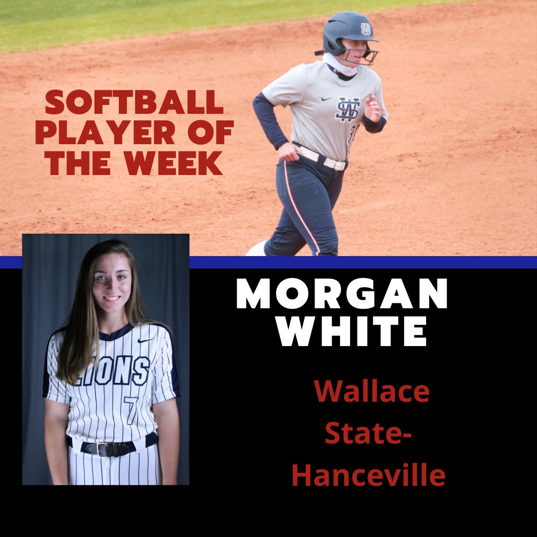 acccathletics's tweet photo. 🥇🔥 Morgan White @acccathletics Softball Player of the Week!
🥎 : @WallaceStSB @WSCCAthletics 
📰 : https://t.co/ieqFERnE7d https://t.co/9Z8GMpVSKH