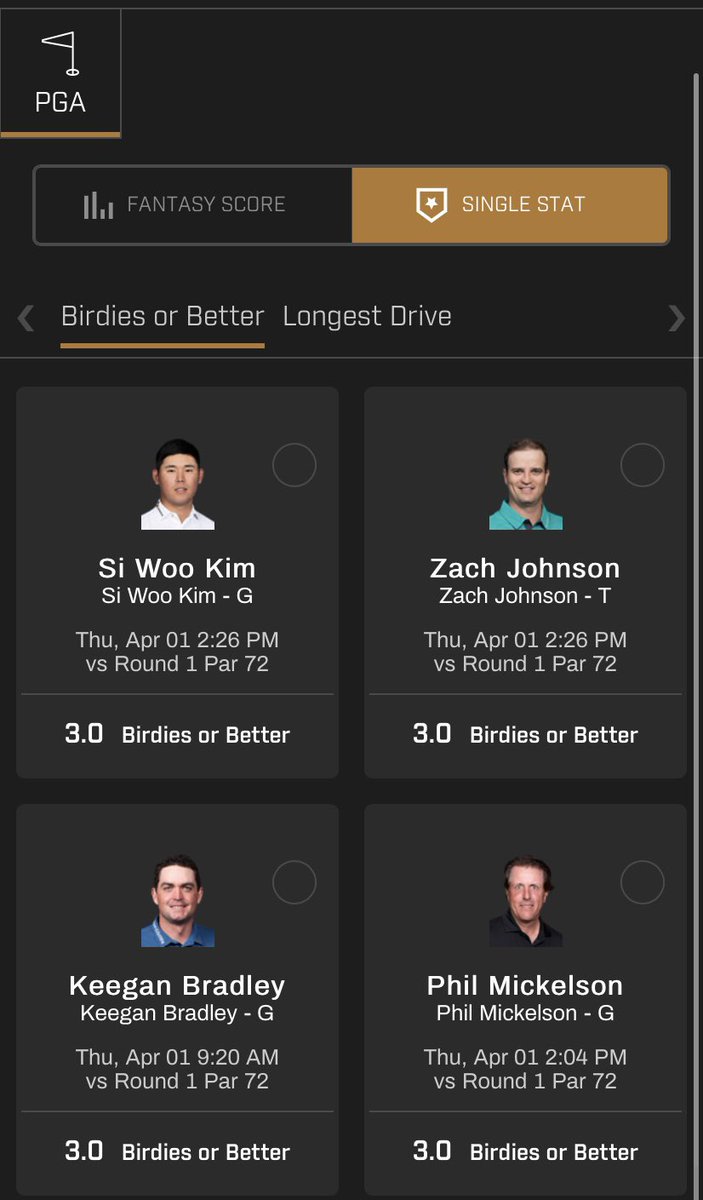 PrizePicks's tweet image. 🚨 PGA SINGLE STAT IS HERE 🚨

“Birdies or better” and “Longest drive” are now LIVE on PrizePicks.

Warm yourself up in preparation the Masters with the Valero Texas Open! ⛳️