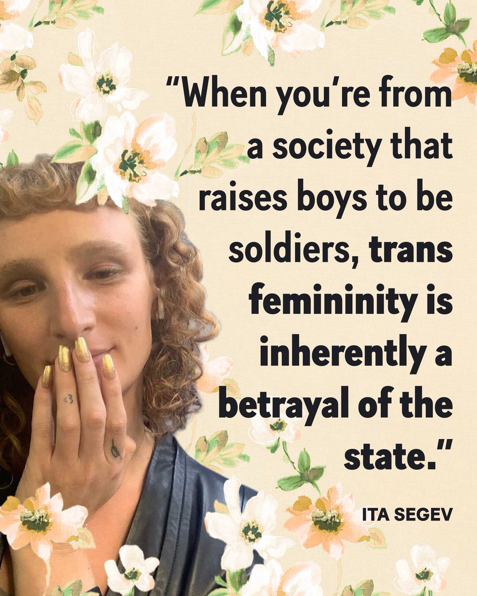 This #TransDayOfVisibility, we’re celebrating the work of <a href="/ItaSegev/">Ita Segev</a>, an anti-Zionist Israeli performance artist, actor, and writer living in New York. 

Ita’s art and writing explores the relationship between her trans womanhood and anti-Zionist Israeli identities.
