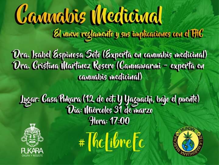 MundialEc's tweet photo. ¡Hoy! 16:20 Conversatorio junto a las médicas: Isabel Espinosa Soto y Cristina Martínez Rosero.
Vamos a conocer el nuevo Reglamento de Cannabis Medicinal del #MSP y sus implicaciones.
💚 Centro Cultural Casa Pukará 💚 #THCLibreEc #MMMEC #GMM2021 #CannabisMedicinal #Ecuador https://t.co/caUzUZkFXl