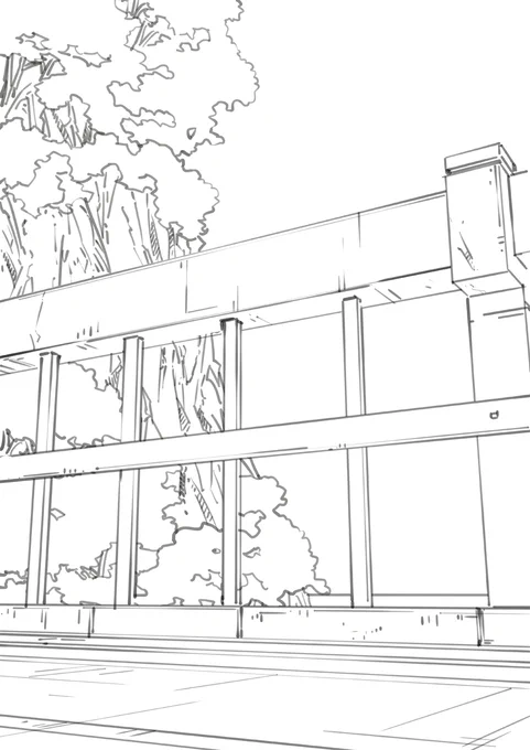 次に描いてる絵の背景線画。別に素材として販売もする予定です。
#背景 #素材 #線画 