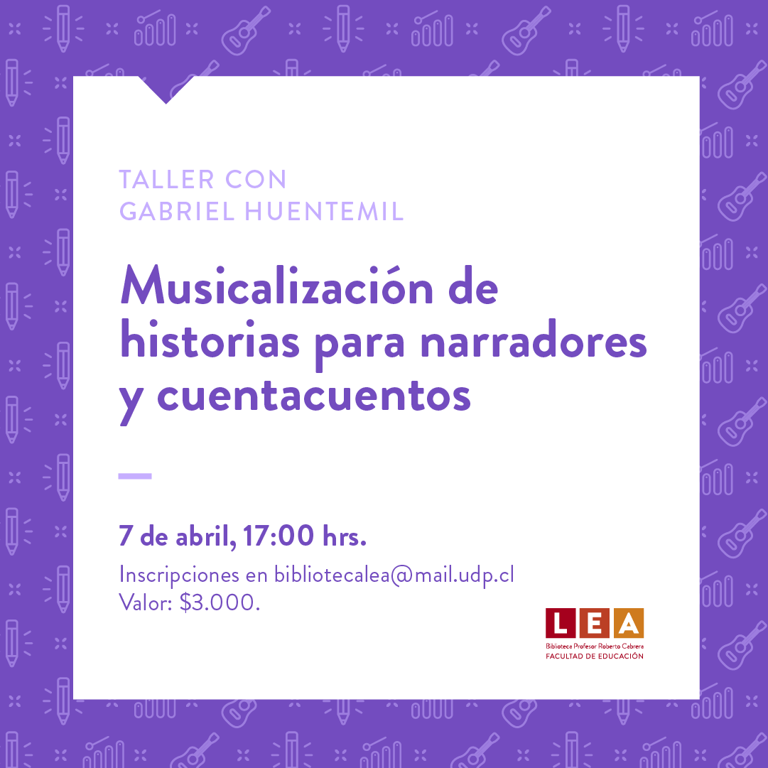 educacionUDP's tweet photo. ¡Durante abril vuelven las actividades a @BiblioLEA!🤩🙌🏼

No te pierdas las charlas y talleres sobre arte, enseñanza, creación y patrimonio que prepara la Biblioteca Lea junto al destacado cantor, payador, poeta y cuentacuentos; Gabriel Huentemil✅ https://t.co/oli6uBrxhl