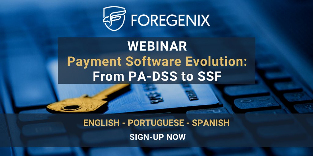 Foregenix's tweet photo. Check out the upcoming #webinar in our series: Payment Software Evolution, From PA-DSS to SSF. Here we will answer any questions you may have about it. Sign up now:
https://t.co/IMwirD4D2E
#pci #padss #cybersecurity #paymentindustry #pcissf https://t.co/V4czGMUtBp