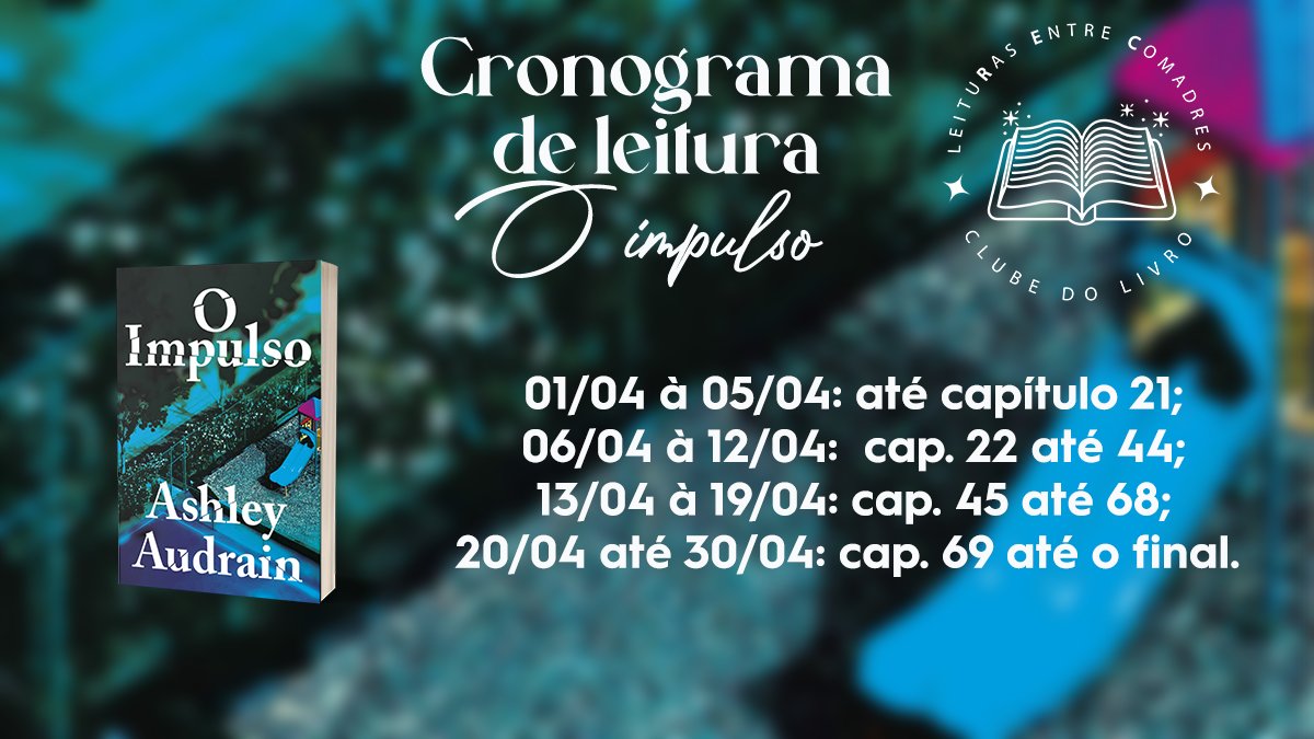 RecClube's tweet photo. Pegue sua agenda que saiu o cronograma da nossa #LeituraColetiva de Abril. A escolha do mês é "O impulso" da escritora Ashley Audrain (@audrain).

Aguardo vocês para surtamos juntos 🥰🔥🗣️

Esse leitura é em parceira com a @EditoraParalela.
#lendoOImpulso #OImpulso #ClubeRec https://t.co/r8gZ2Gt2wm