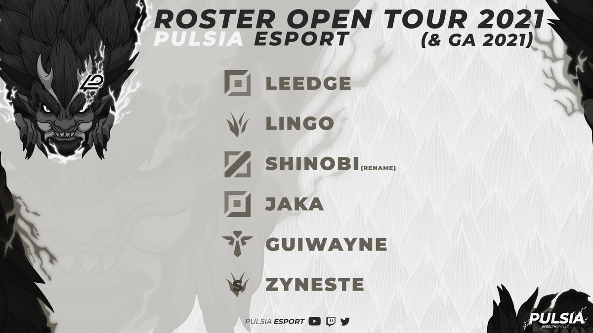 Il est temps de vous annoncer notre nouvelle recrue ! 
C'est @Guiwayne1 qui rejoint l'équipe 🤜💥

Vous pourrez nous retrouver ce week-end lors de la <a href="/GamersAssembly/">Gamers Assembly</a> 🏆

👨‍🌾 @Leedge5 
🌿 @LingoBingoEUW 
🧙‍♂️ <a href="/simon_bucht/">S B</a> 
🏹 <a href="/Jakaaa11/">Jaka</a> 
🛡️ @Guiwayne1 
Sub #Zyneste

#FeelThePulse