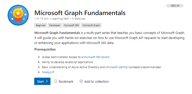 🙈 New learning path on #MSLearn, #MicrosoftGraph Fundamentals, to teach you basic concepts of Microsoft Graph with hands-on exercises.

Learn more -> msft.it/6011VpGpS #Microsoft365Dev