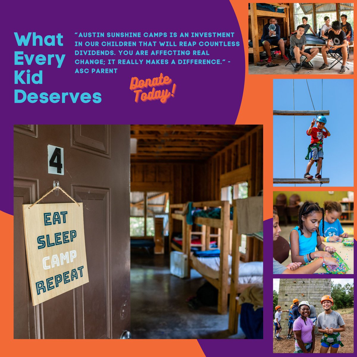 YMBL's tweet photo. Each year life long lessons and experiences are shared at @sunshinecamps . That’s why every kid deserves an equal opportunity to attend. Join us and lets send 800 kids to camp this summer! https://t.co/PQ219aRSdf