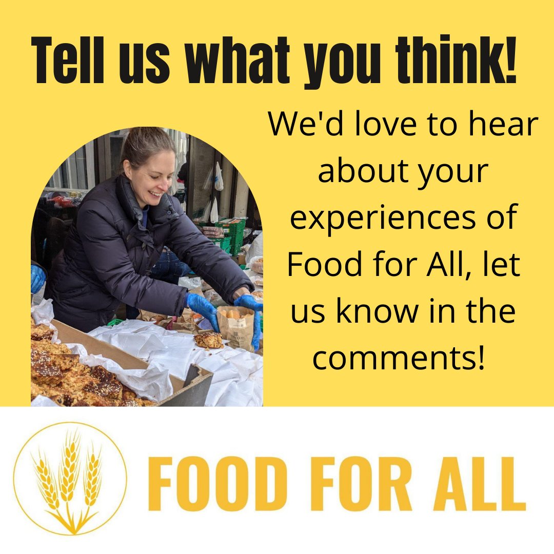 We'd love to hear your stories of support received from our wonderful volunteers.

#foodforall