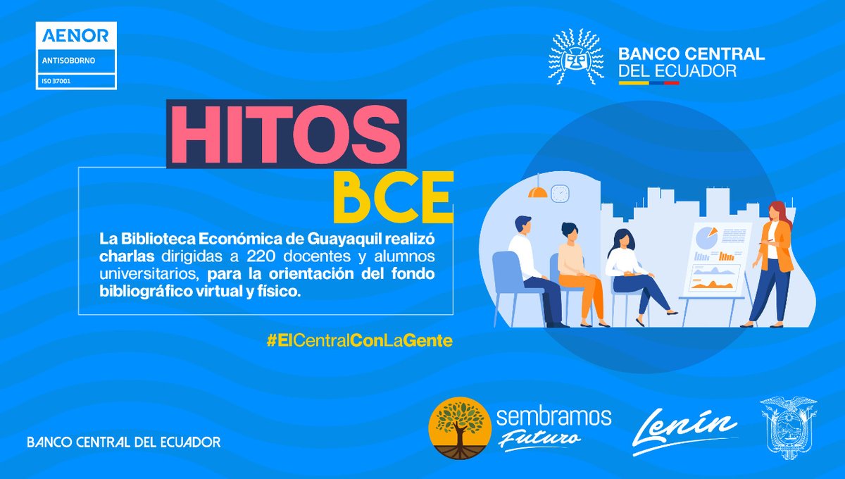 BancoCentral_Ec's tweet photo. En nuestra serie #HitosBCE le mostramos cómo promovemos el uso de medios en línea para consulta💻, sin descuidar las normas de bioseguridad en nuestra atención presencial 😷.
¡#ElCentralConLaGente trabaja para la comunidad y su bienestar económico!
Dale like y comparte👉 https://t.co/4mZj5gMy6L