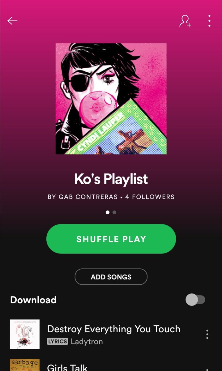 If you're reading THE FINAL GIRLS (all 5 issues are out now on <a href="/comiXology/">Comixology</a> ~ cmxl.gy/31tZEI3), here's Ko Playlist 🎶💗!

▶️ open.spotify.com/playlist/2n3Iy…

@caraellison @sally_cantirino <a href="/joamettegil/">#BOSSWITCH</a> <a href="/haraiva/">cécile 🐦‍⬛</a> <a href="/katiewest/">Katie West</a>