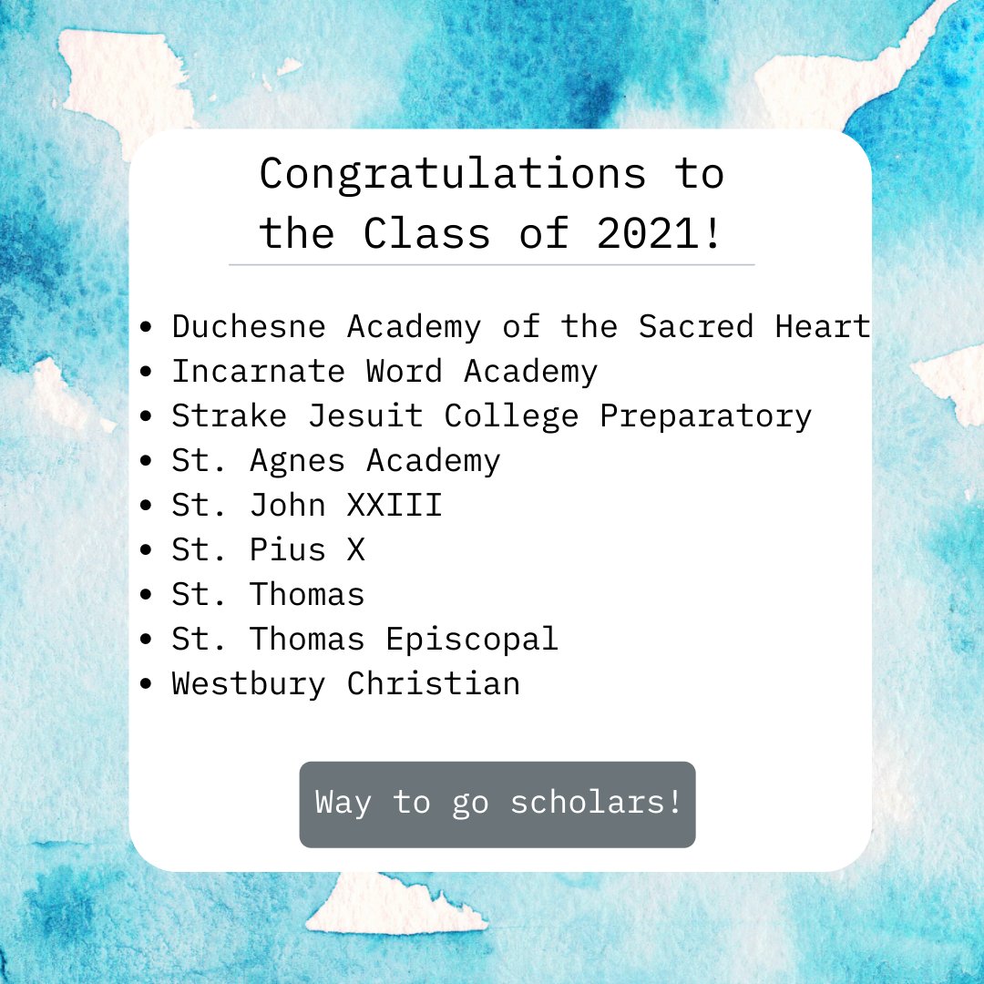 CorpusColts's tweet photo. We are extremely proud of our #8thgrade scholars!🐎 They have been accepted into the following high schools. We know you will do well in your next chapter! #CorpusChristiCatholicSchool ❤️#8thGradeGraduation
#FormingLeaders❤️https://t.co/IAFYuZtyKP @archgh @SuperArchGH @dhaney92 https://t.co/s6czLDi8YG