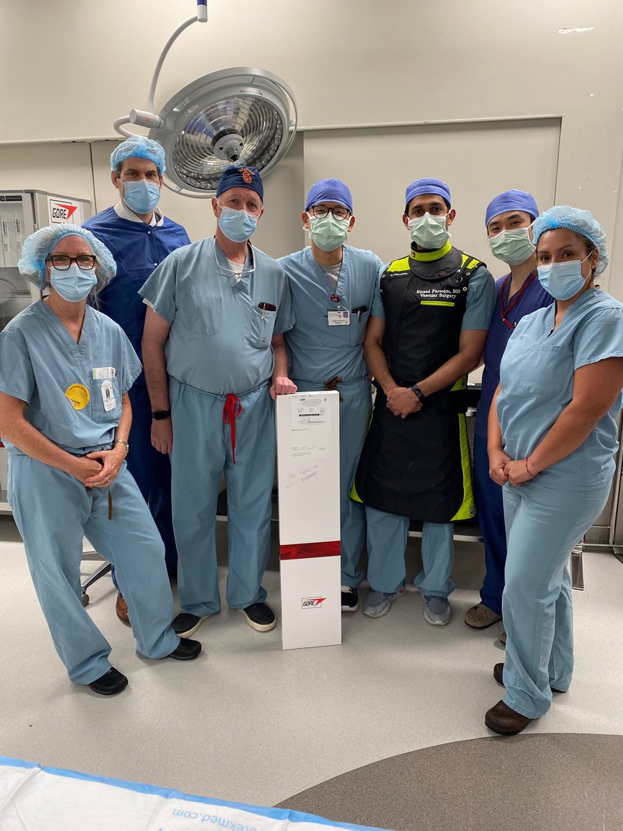 Congratulations to Drs. Sukgu Han (<a href="/SukguH/">Sukgu Han</a>), Fred Weaver, and their team for the successful implantation of the first comformable Excluder on the West Coast! <a href="/WLGore/">Gore</a> @KeckMedUSC <a href="/uscprovost/">Andrew T. Guzman</a> #comprehensivevascularcare #surgtwitter #vascular #surgery #aorta #FightOn
