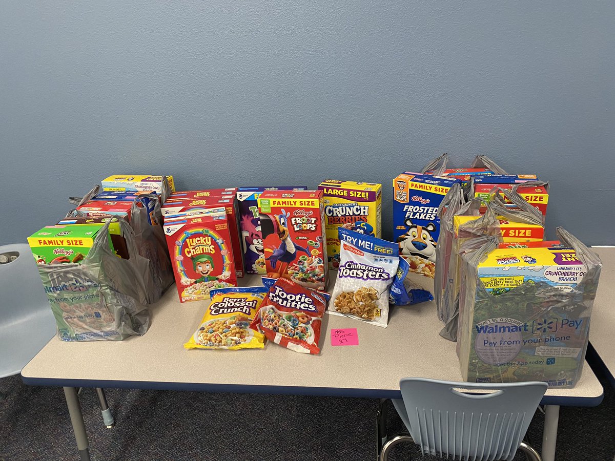 TheMrsPierce's tweet photo. Y’all! My virtual kinder class donated so much cereal to our cereal drive!! It’s good cereal too!!! I am so impressed with them!! @McNeilElem #mymisd #virtuallykinder #thankyou @salvationarmy https://t.co/dbARQFUpea