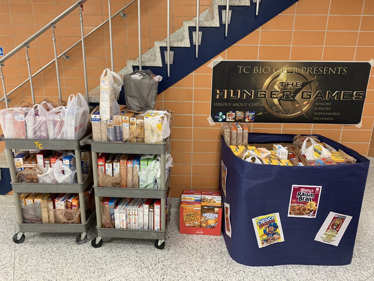 ColumbianBio's tweet photo. Thanks TC for donating cereal for FISH (local food bank).  TC_Bio Club collected over 300 boxes of cereal which will be donated today. @forresttrisler @tiffin_schools @NABT_News https://t.co/sIJwTcr7HJ