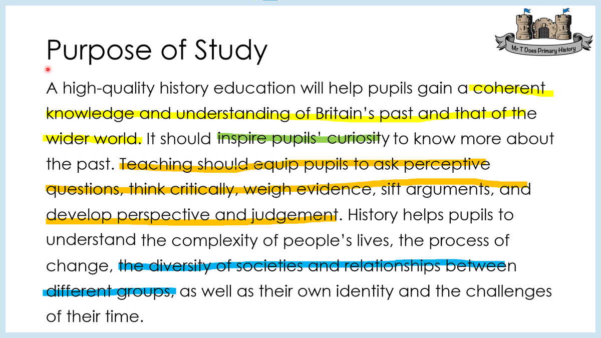 Just ran a session with some Sussex school history and curriculum leads and understanding what the history curriculum 'offers' and tells us. 

It's quite a good framework if you 'know' how to make use of it and really hard if you don't.