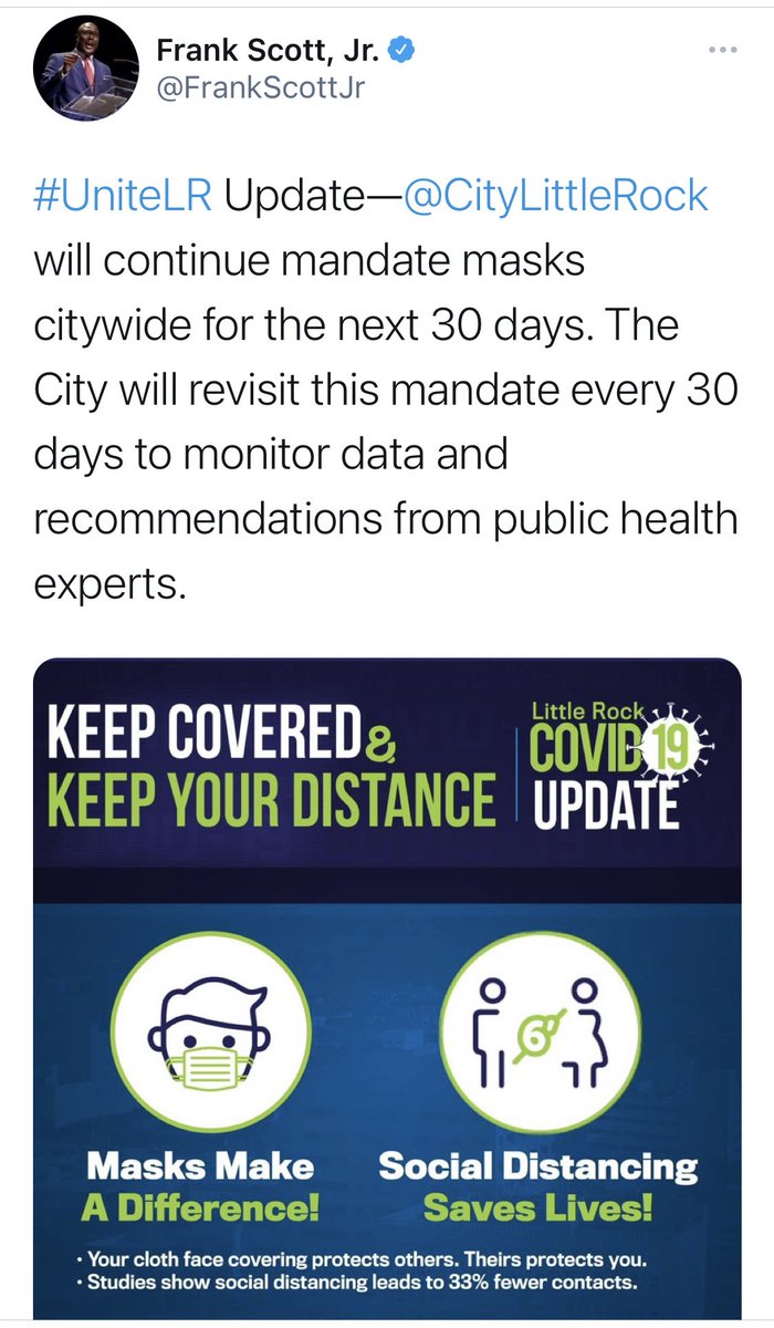SusanElKhoury's tweet photo. NEW: We uncovered city records showing Little Rock currently doesn’t have a mask mandate. Under state law, this disaster declaration made by the Mayor ended last July & needed Board of Director approval to extend. The tweet is from Tuesday (1/2)⤵️ #Working4You #Fox16Investigates https://t.co/6g1TCwQgnt