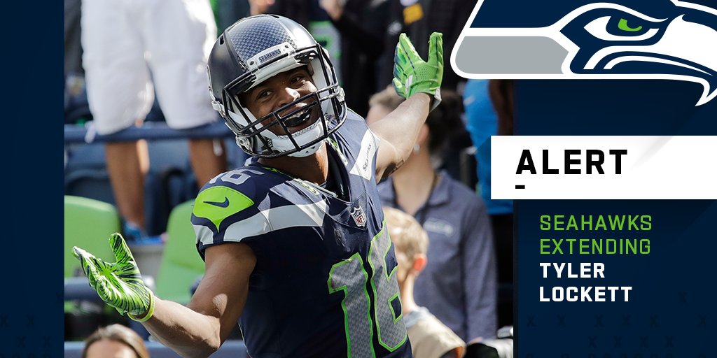 NFL's tweet photo. Seahawks, WR Tyler Lockett agree to four-year extension worth $69.2 million. (via @TomPelissero) https://t.co/CKds0gA00D