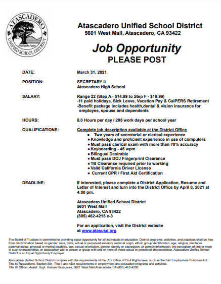 atasusd's tweet photo. Job opportunities! https://t.co/DjynjpkbU1