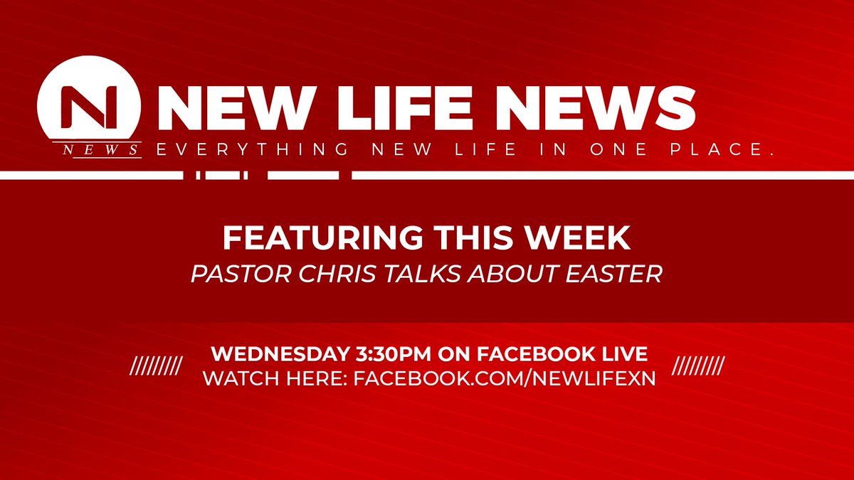 NewLifeXN's tweet photo. Easter is this weekend!!! Join us on New Life News as Pastor Chris shares all about this incredible weekend of worship! See you today at 3:30p.  #newlifexn  Watch Here: https://t.co/bU1OdEHlyf https://t.co/rSaokjYFkN
