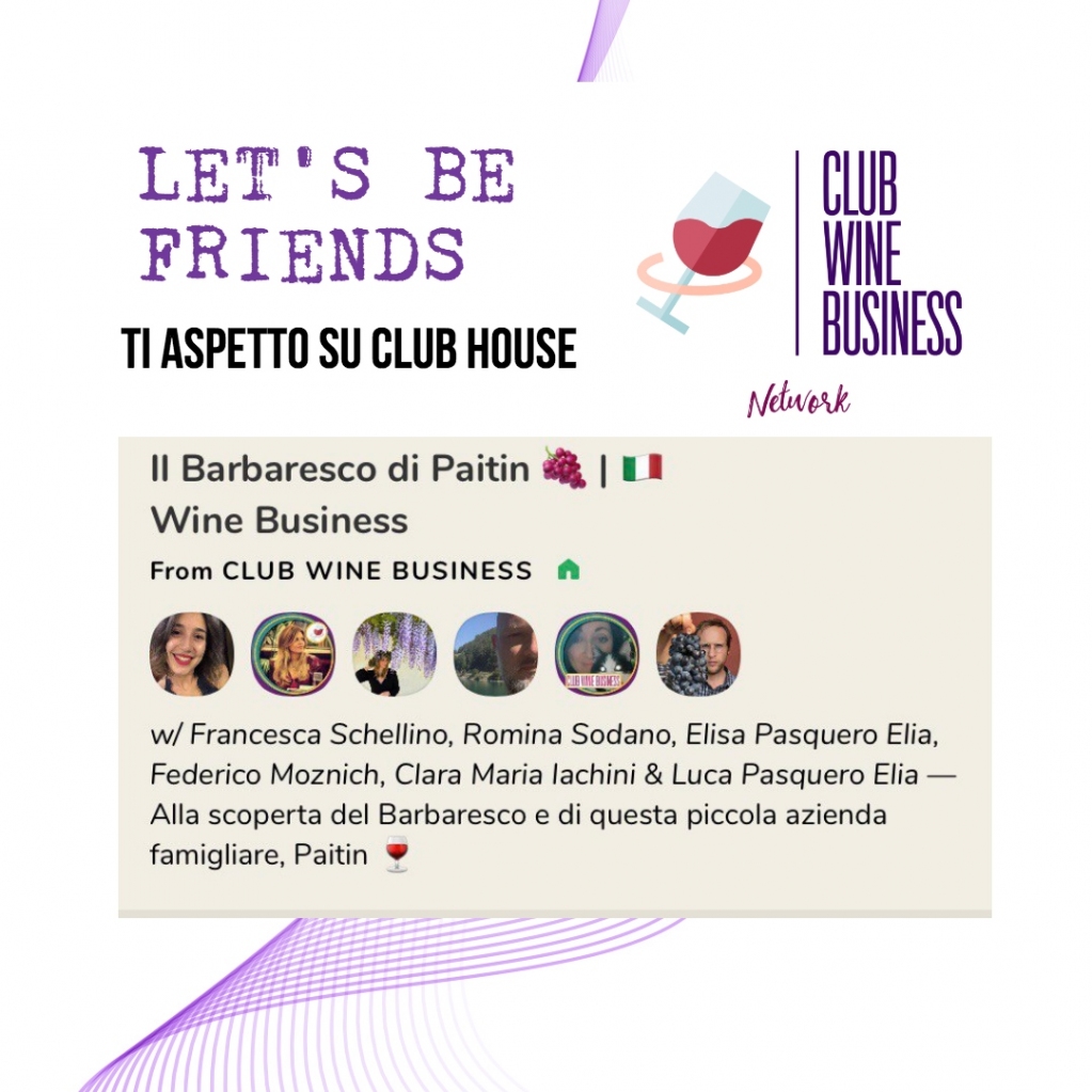 ClubWineBusine2's tweet photo. Siamo #LIVE su #ClubHouse @joinClubhouse con Francesca Schellino  Alla Scoperta del Barbaresco! Il Barbaresco di Paitin! #wine #enologia 
@RominaSodano @ClarettaBlu @francefantinel @FabrizioDA @MoscatoScanzoPF @vale_mantovale https://t.co/VUi5bpGTr4
