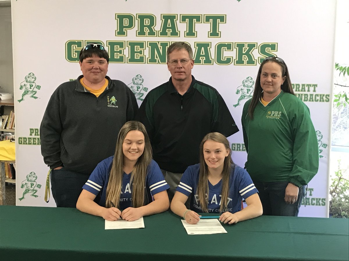 PrattAD's tweet photo. Congratulations to Greenbacks Brooklyn Humble and Payton Woody!  They have signed to continue their softball careers at Pratt Community College!   Awesome to have the opportunity at the next level. https://t.co/Fu7NEv34XB
