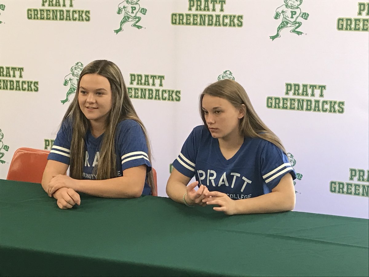 PrattAD's tweet photo. Congratulations to Greenbacks Brooklyn Humble and Payton Woody!  They have signed to continue their softball careers at Pratt Community College!   Awesome to have the opportunity at the next level. https://t.co/Fu7NEv34XB