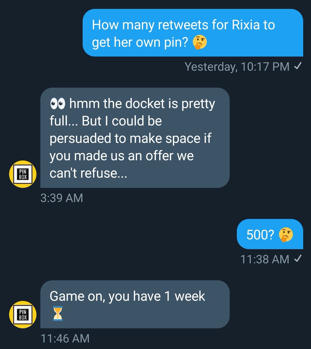 Stormowl0's tweet photo. Fellas we got a job to do. Let's get that Rixia pin a reality. @PinBoxLtd https://t.co/Cts0KTAMN7