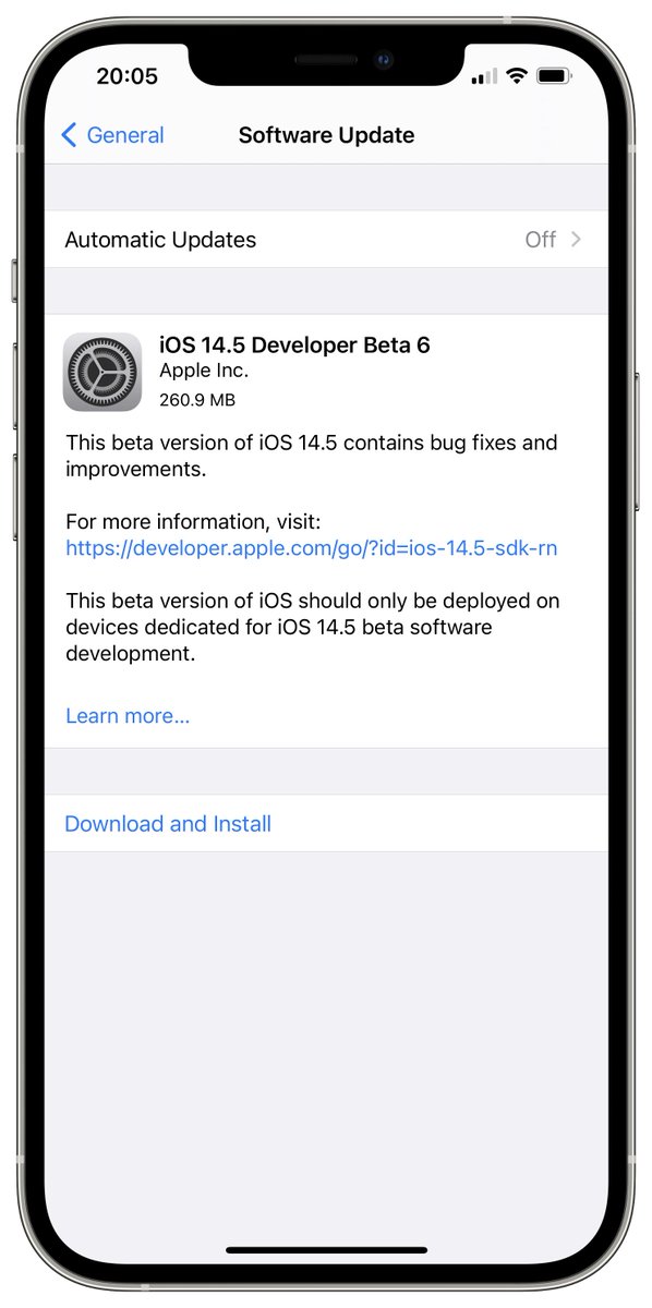 iSWUpdates's tweet image. iOS 14.5 Dev Beta 6 (18E5194a) has been released. #iOS145 #iOS145DevBeta6 #iOS145Beta6