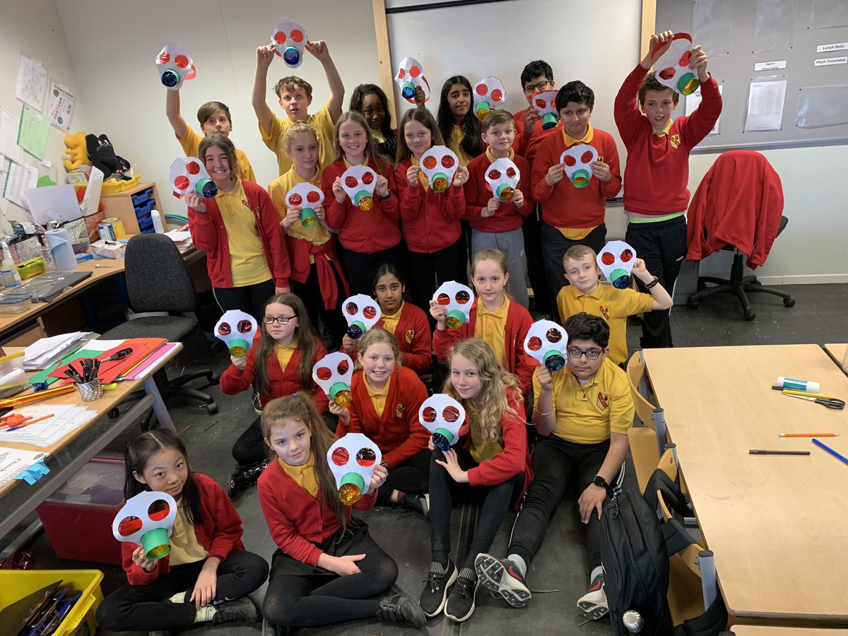 P7bMiss's tweet photo. Primary 7b had a great time making their gas masks as part of their IDL topic on World War 2. Lots of partner work was needed as they looked easier to make than they actually were. @WallacewellPS https://t.co/07j0yN3tQA