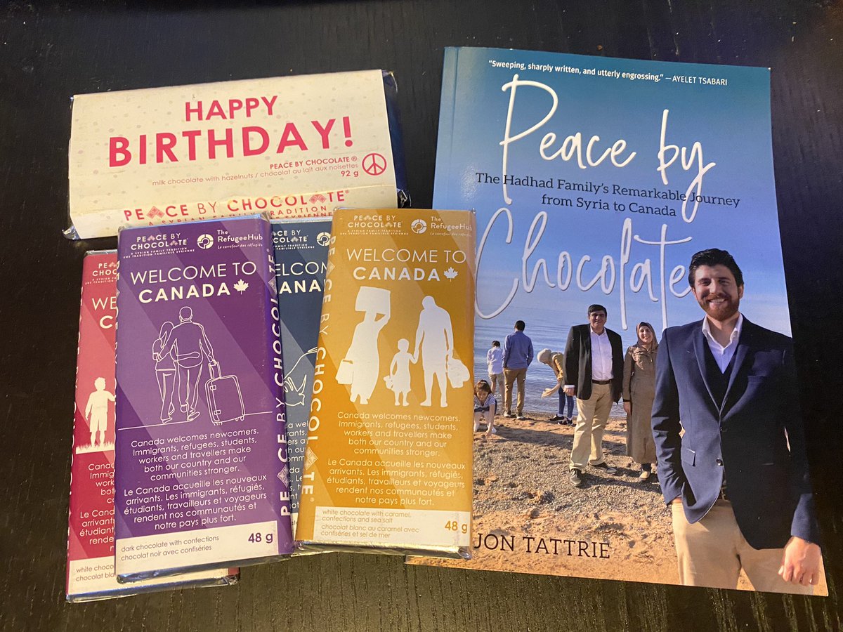 HeatherDirckze's tweet photo. Lovely birthday present from my mom 😍 Looking forward to reading this while I chow down on some chocolate!!  @Peacebychoco @TareqHadhad https://t.co/1UvNETLBTQ