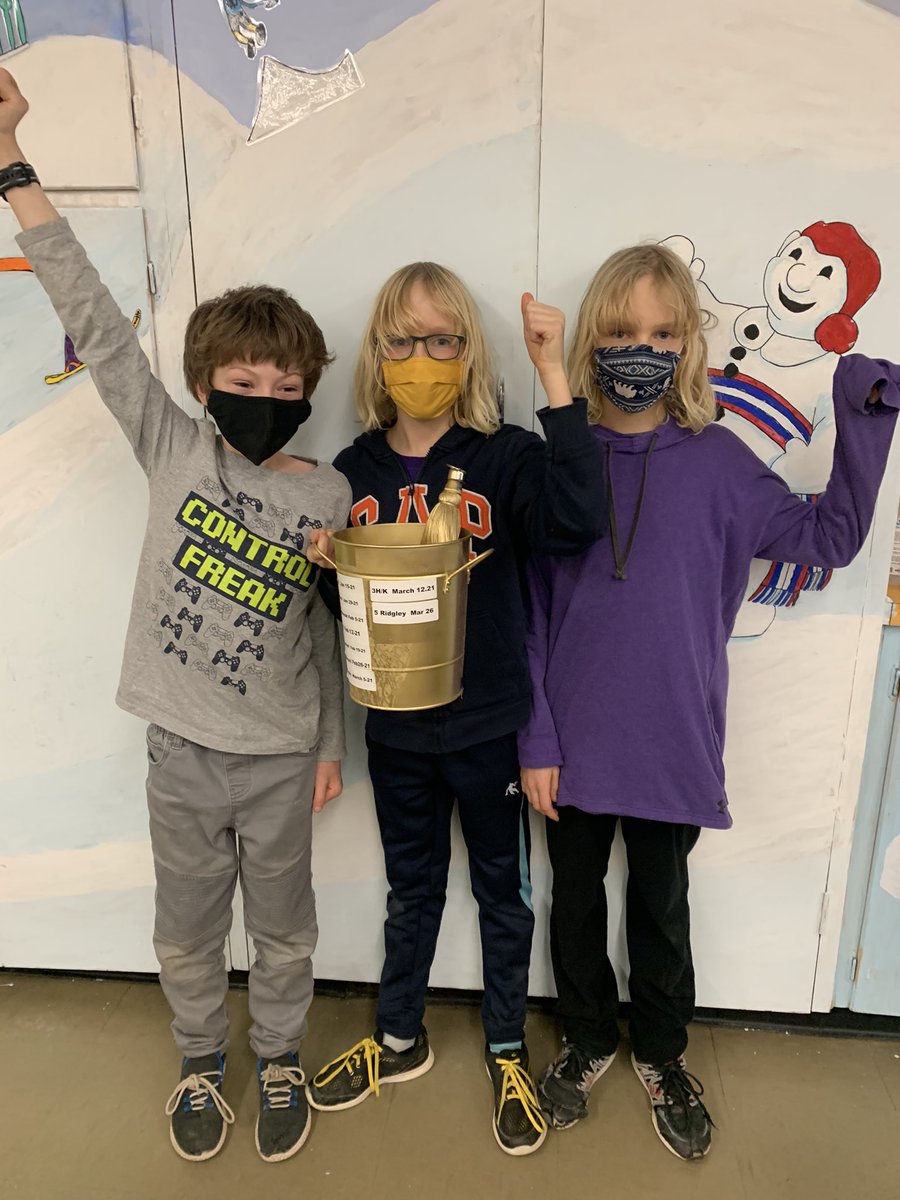5Ridgley's tweet photo. Well done Liam, Ryan and Emmett. You worked together so 5Ridgley could win the coveted Golden Bucket!! Merci beaucoup! https://t.co/CPSUxgqmek