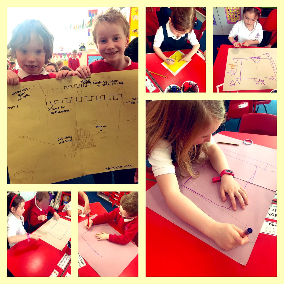 ArchibaldFirst's tweet photo. ✨Teamwork makes the dream work! Y1 worked collaboratively to design their very own castles & coat of arms. They thought about materials required, how to join said materials & discovered the best material for their drawbridge pulley! We can’t wait to see the end result. #GSTSTEM https://t.co/C258TZbYzq