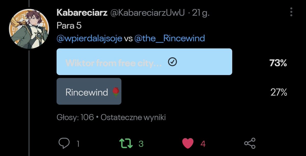 wpierdalajsoje's tweet photo. UwU widzowie
@KabareciarzUwU #heterotozero konkurs https://t.co/0r3jlXiBdX