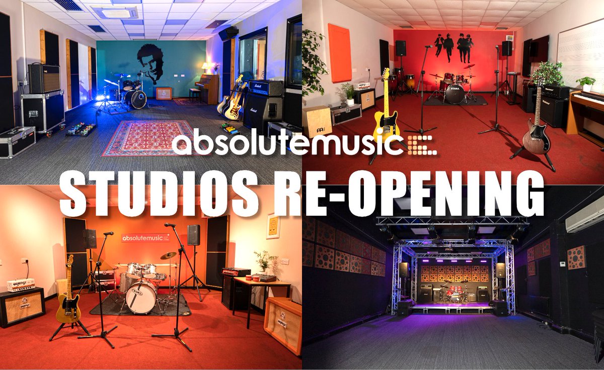 Absolute Music (@absolutemusicuk) on Twitter photo 📣 BIG NEWS...it's time to start practising again as we re-open the Absolute Music Studios...
♦️ From now: (pro bands only)
Weds nights & Sat
♦️ From 12th April:(pro bands of any size, or amateur bands from one bubble)
Tues to Thurs & Sat
studios@absolutemusic.co.uk 📣 BIG NEWS...it's time to start practising again as we re-open the Absolute Music Studios...
♦️ From now: (pro bands only)
Weds nights & Sat
♦️ From 12th April:(pro bands of any size, or amateur bands from one bubble)
Tues to Thurs & Sat
studios@absolutemusic.co.uk