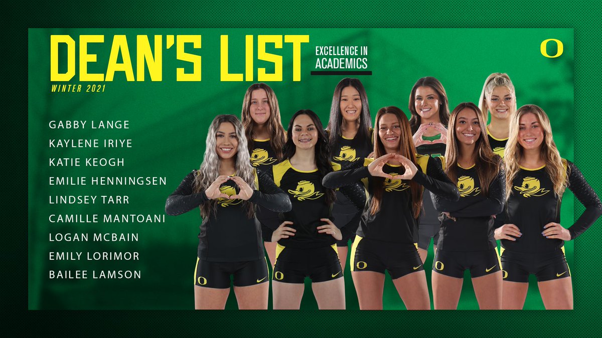 OregonAcroTumb's tweet photo. Closing out Winter Term with NINE student-athletes on the Dean’s List! #GoDucks https://t.co/186mXaR4g4