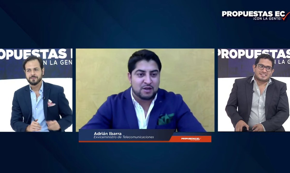 propuestas_ec's tweet photo. ¡Estamos en #PropuestasEC conectándonos con el exviceministro de Telecomunicaciones Adrián Ibarra! Con @adrianibarra83 iniciamos abordando el tema de los infocentros que se han descuidado y abandonado en los últimos cuatro años. https://t.co/xjNPvoZDFN