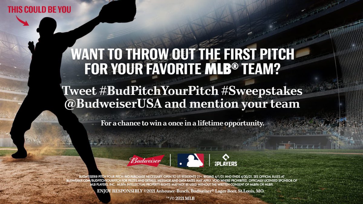Let’s go O’s! This year you could win a chance to throw out the first pitch at Camden Yards. Just tweet @BudweiserUSA mention Orioles and use the hashtags #BudPitchYourPitch #SweepStakes for a chance to win. #ad