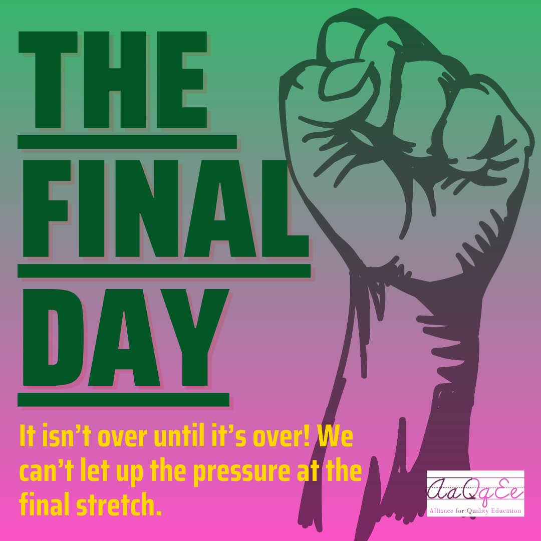 THE FINAL DAY. From what we’re hearing from Albany right now, there is a possibility that we will finally see a three year phase-in of Foundation Aid, and an expansion of pre-K. We can't let up pressure! Take Action with us below.