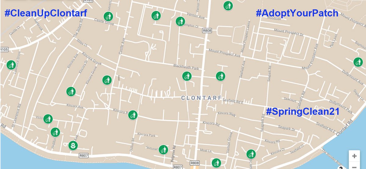 ClontarfTidy's tweet photo. We've had a great response to people volunteering to #AdoptYourPatch this Saturday. Put in a little #SpringClean21 and help #CleanUpClontarf @loveclontarf_ie @NationalSpringC https://t.co/rEpfE9RYVB