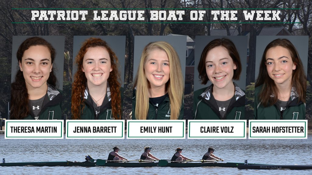 LoyolaHounds's tweet photo. Congrats to the Women's Varsity 4 crew of Theresa Martin, Jenna Barrett, Emily Hunt, Claire Volz and coxswain Sarah Hofstetter, who received the rowing program's first @PatriotLeague Boat of the Week award on Wednesday! #GoHounds #RowHounds

📰: https://t.co/krhO81qZse https://t.co/XIJwKtwZqq