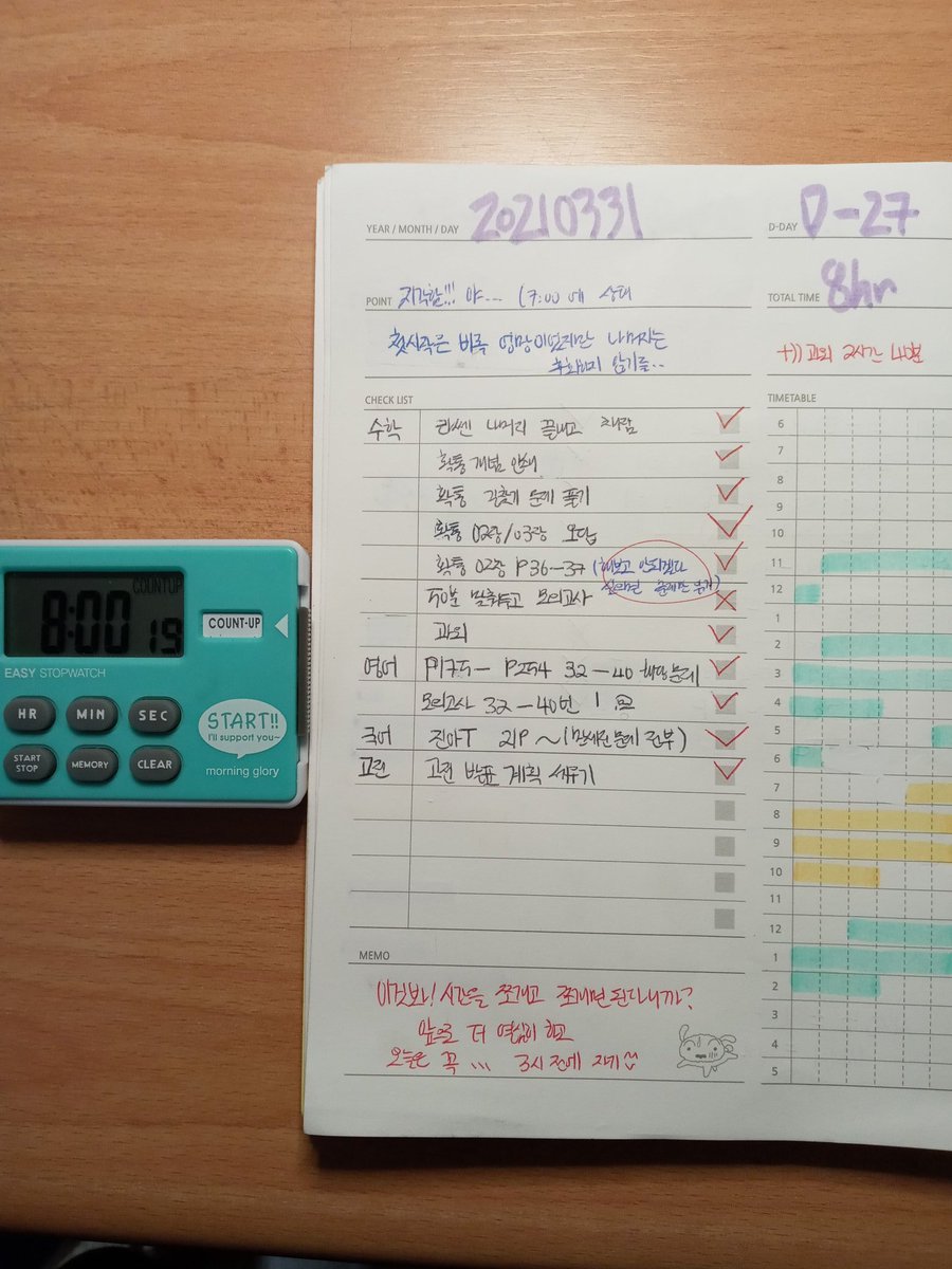 Ssrrang's tweet photo. 210331
#랑쓰공부
3월 마지막 공부
좀더 열심히 했으면 사탐도 1회독 가능했는데... https://t.co/JHUhjPac9a