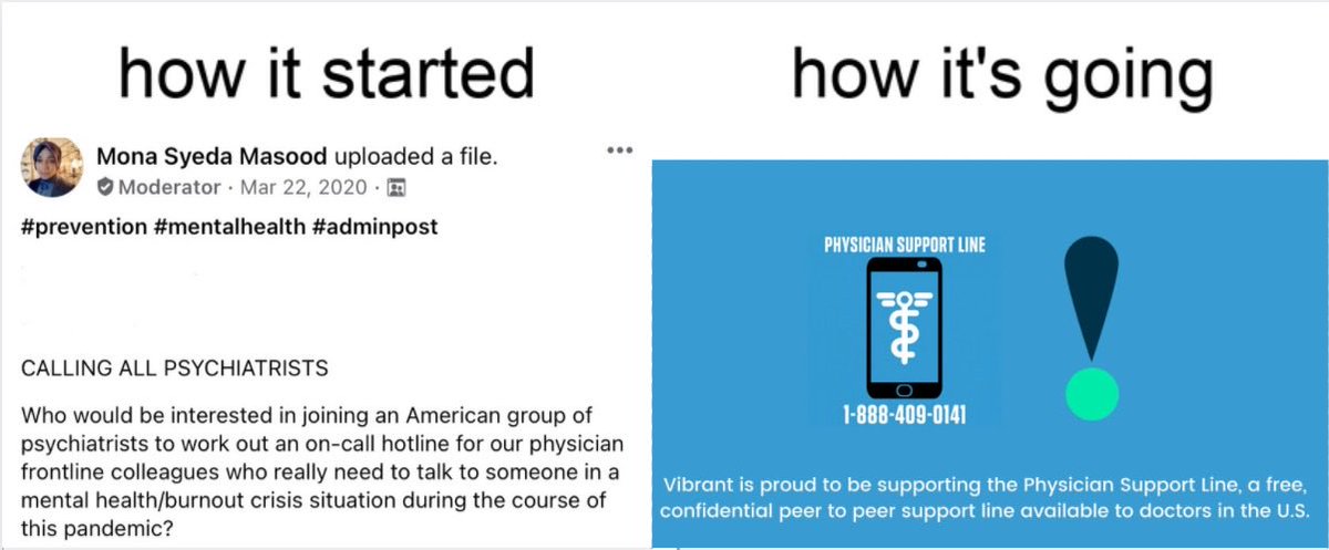 PhysicianLine's tweet photo. What started as a call has become a movement.

Looking forward to collaborating with ⁦@vibrantforall⁩ who run ⁦@800273TALK⁩ in making #PhysicianSupportLine available for all med students and doctors who could benefit. https://t.co/NzPKVfGAaw