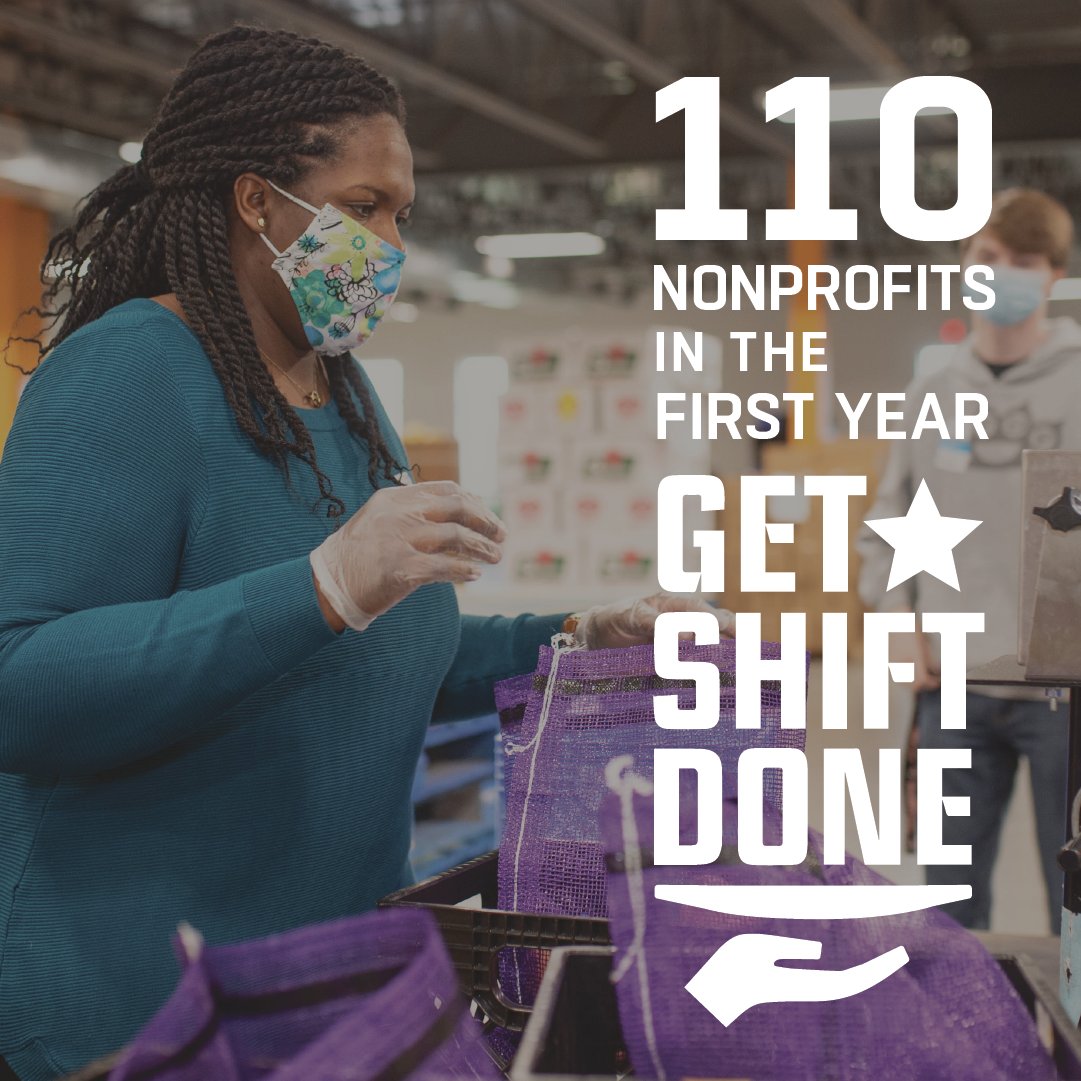 GetShiftDoneOrg's tweet image. We want to thank each and every one of the 110 nonprofit organizations who joined Get Shift Done in the last year, from food banks and food pantries to school systems, these organizations provided comfort and hunger relief to our communities. #GetShiftDone