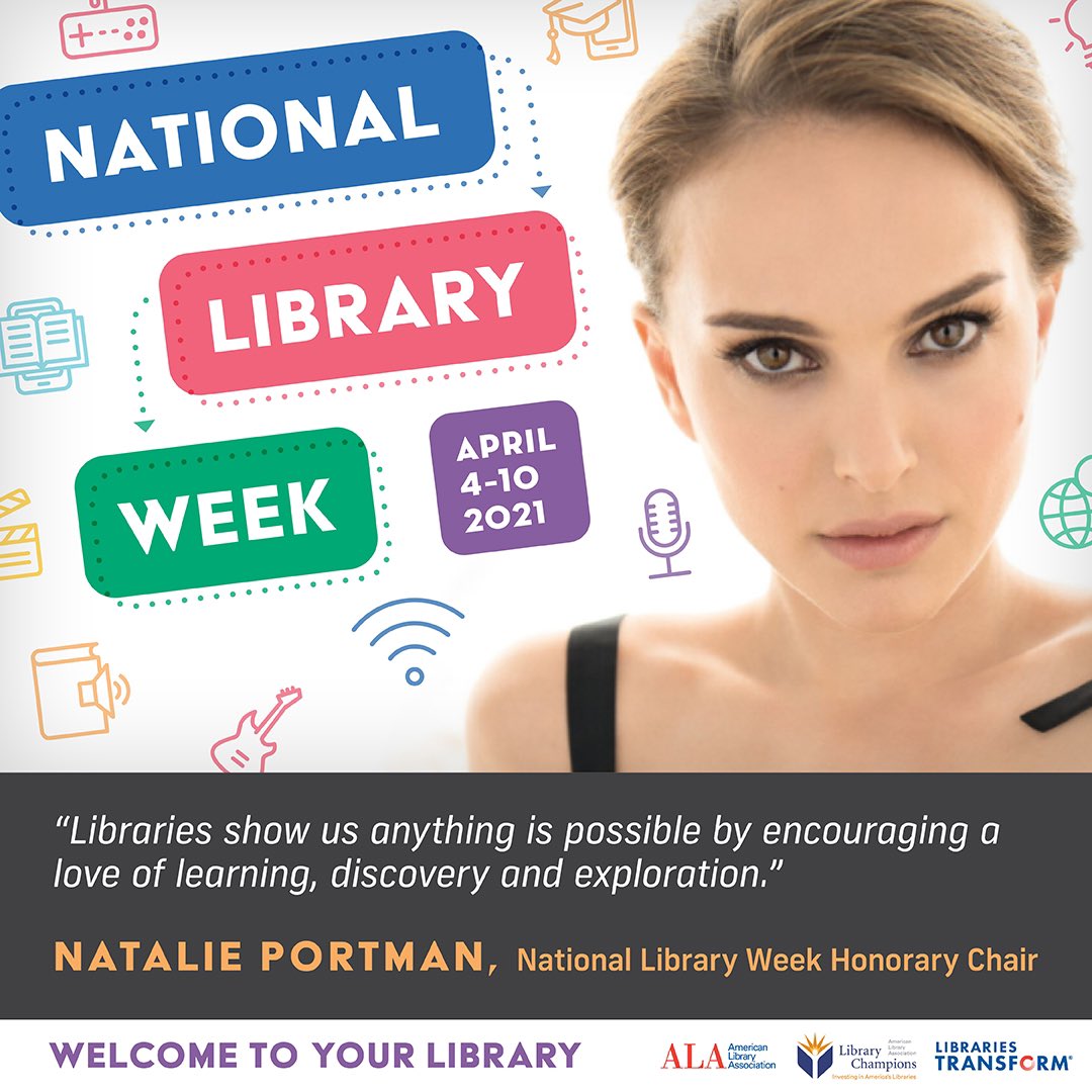 MMINTH's tweet image. National Library Week is almost here! #NLM #NationalLibraryWeek #NataliePortman